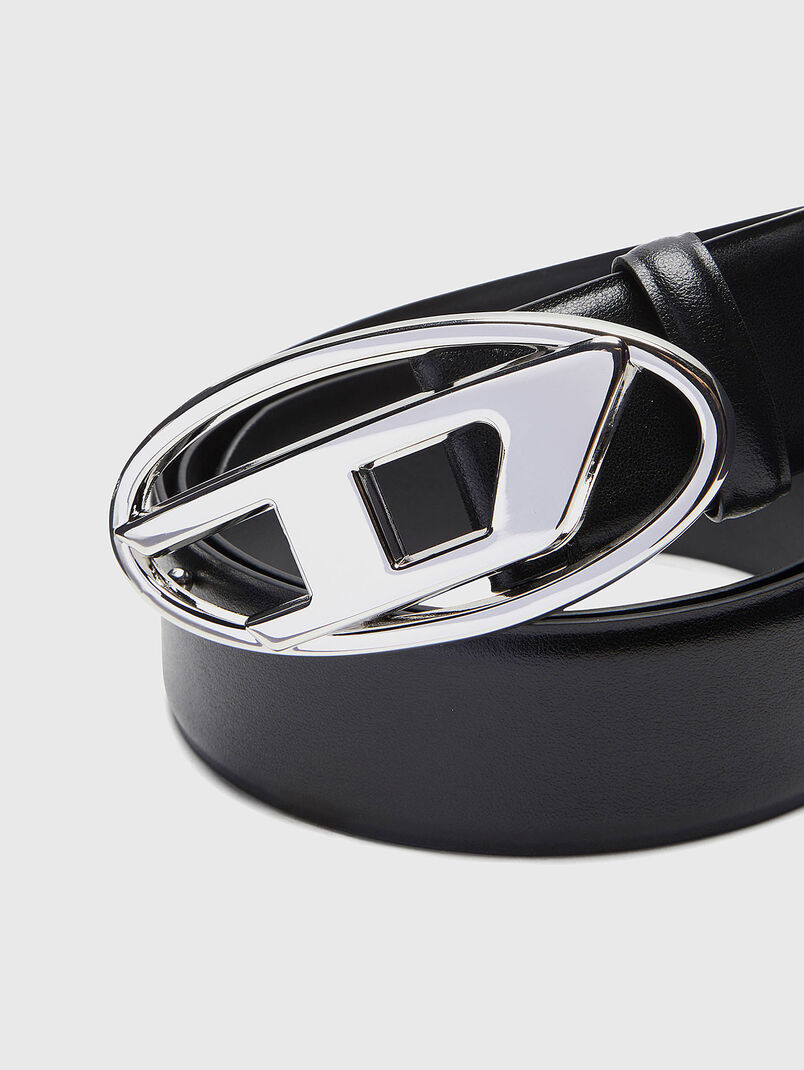 B-1DR leather belt with logo buckle - 3