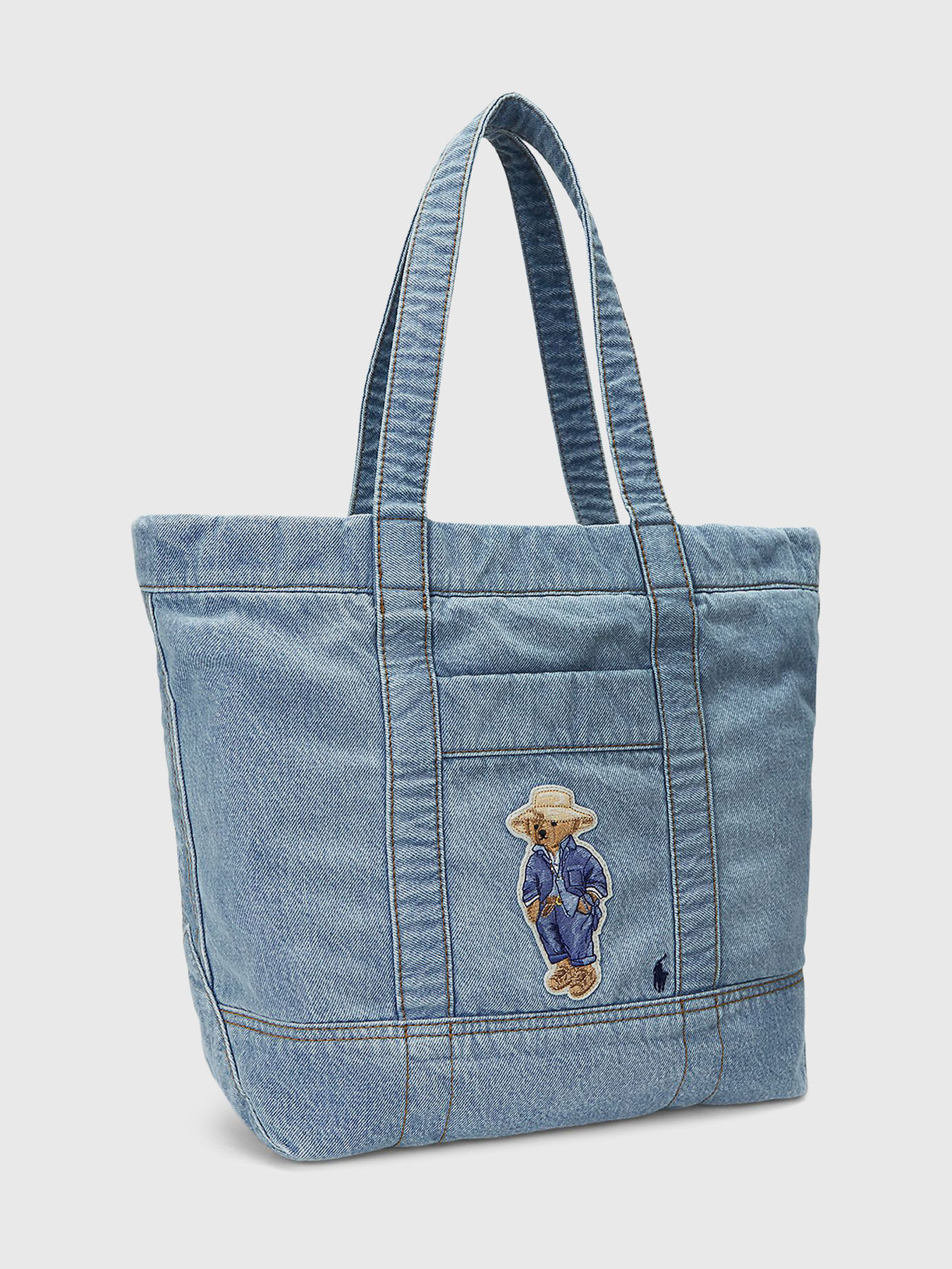 Denim bag with Polo Bear embroidery brand POLO RALPH LAUREN