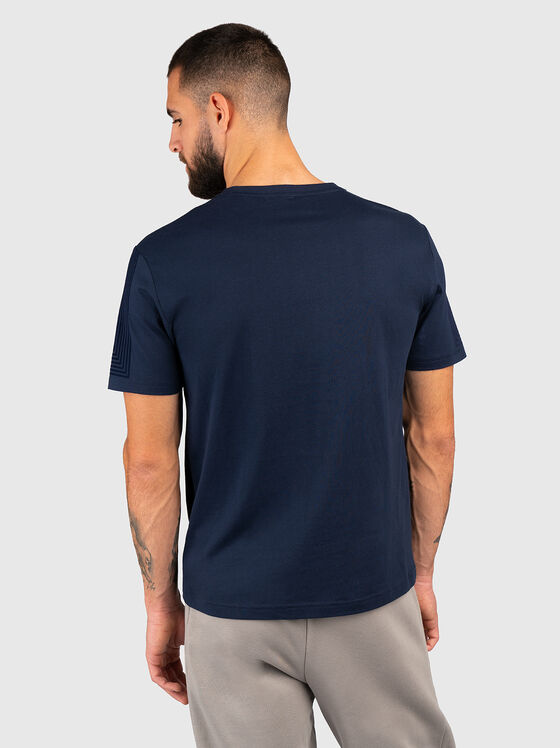 Logo-print T-shirt in dark blue  - 2