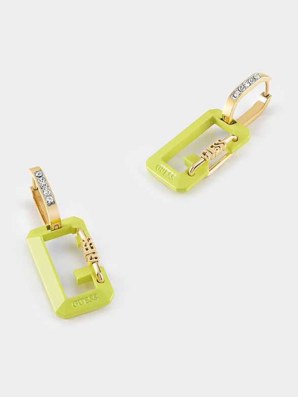 Earrings with logo detail in yellow - 2