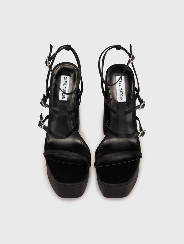 ELEVATOR black sandals with thick heels - 6