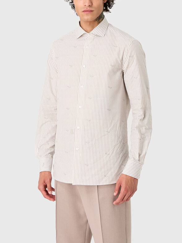 Striped shirt with logo details - 1