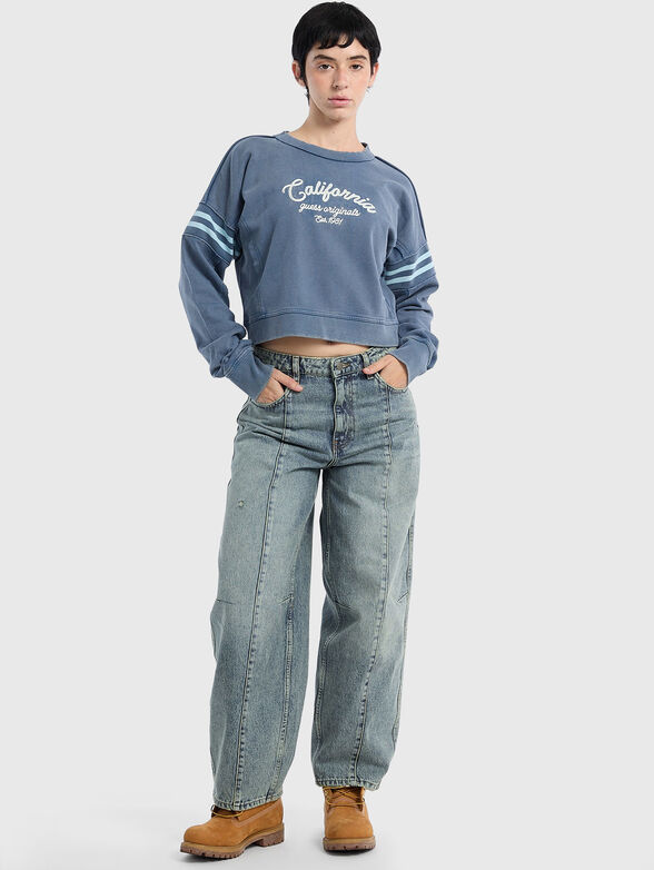 Cotton sweatshirt with oval neckline - 2