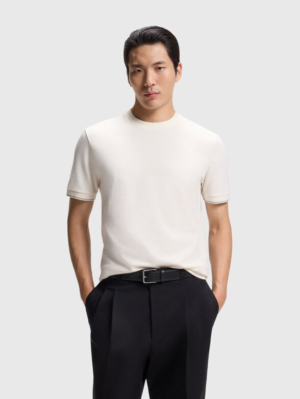 Cotton T-shirt with an embossed texture - 1