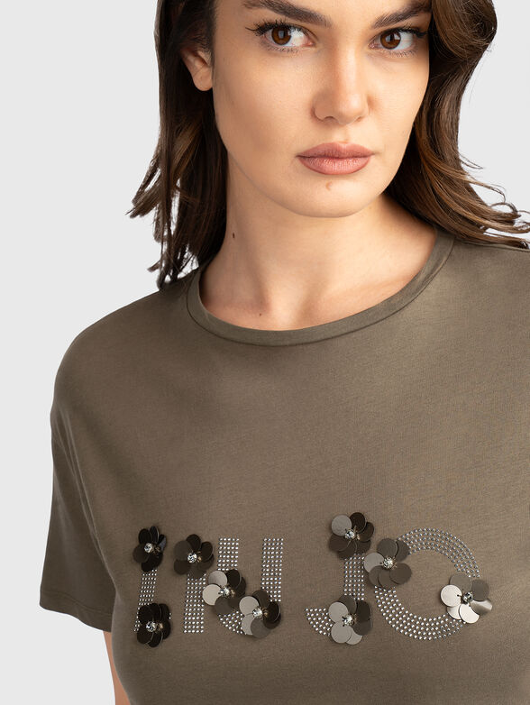 Cotton T-shirt with floral motifs - 4