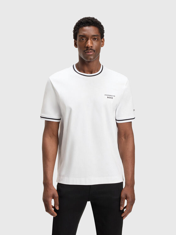 PORSCHE X BOSS cotton T-shirt with accent trim - 1