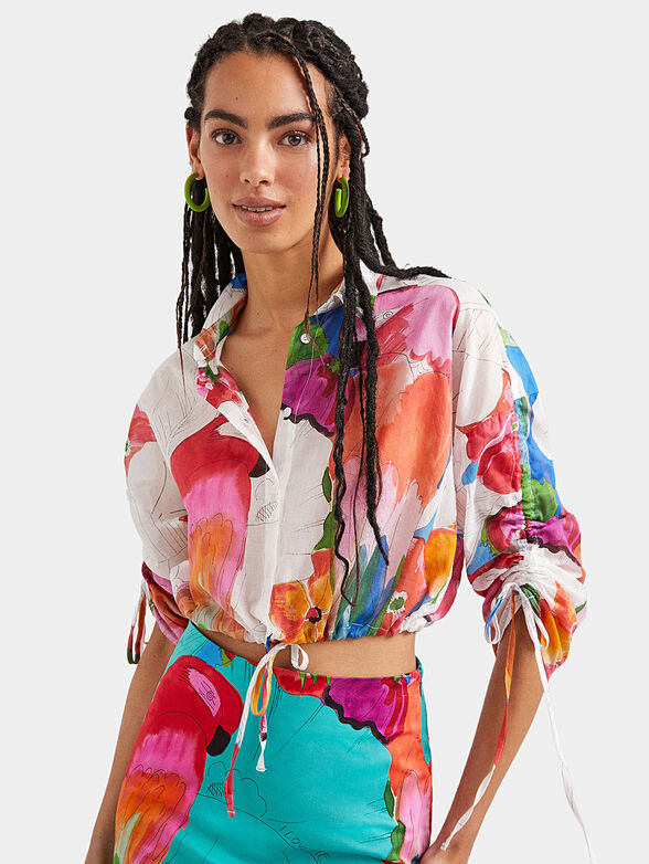 Shirt with tropical print - 1