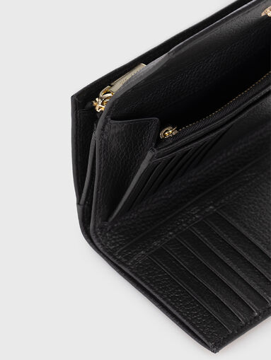 Leather wallet in beige - 4