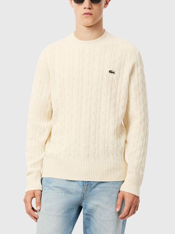 Sweater with oval neckline - 1