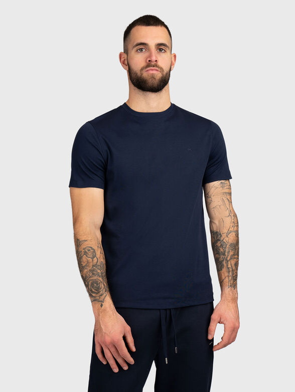 Cotton T-shirt with oval neckline - 1