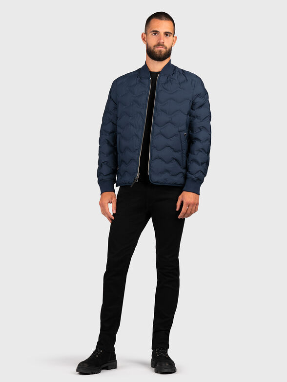 Dark blue jacket with quilted effect - 2