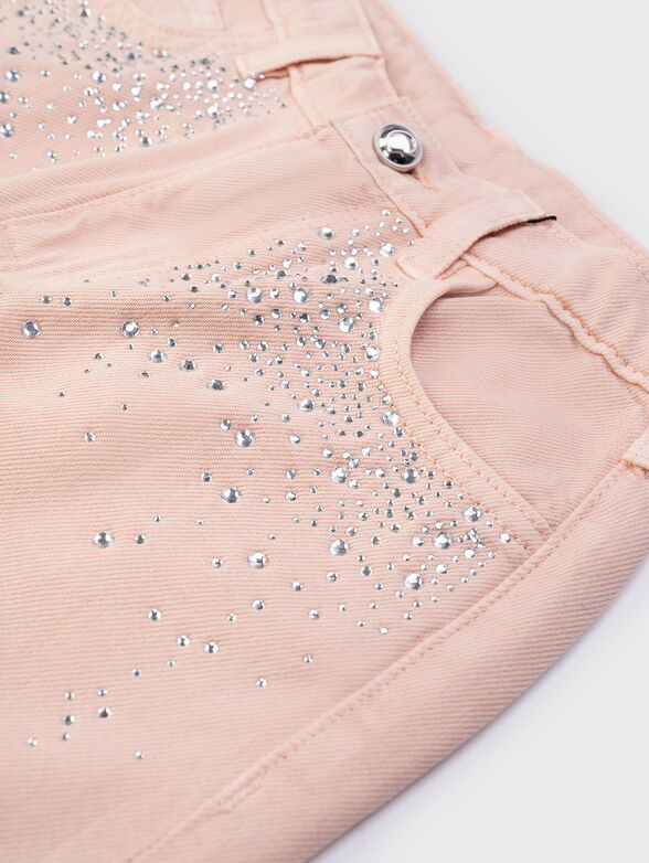 Jeans with appliqued rhinestones - 3