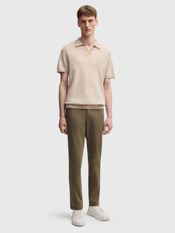 Cotton polo shirt in blue - 2