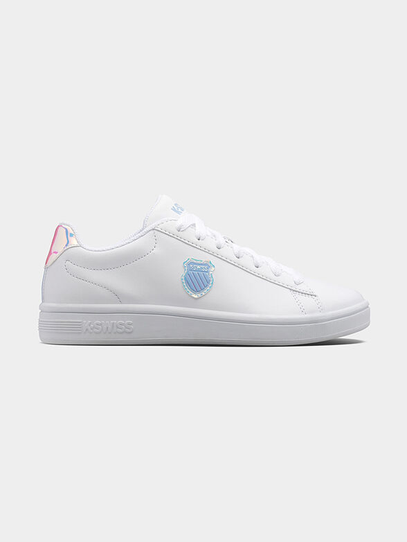 COURT SHIELD leather sneakers with holographic details - 0