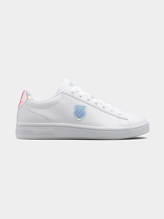 COURT SHIELD leather sneakers with holographic details - 1