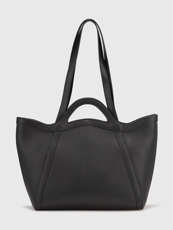 Leather bag with long handle and logo - 2