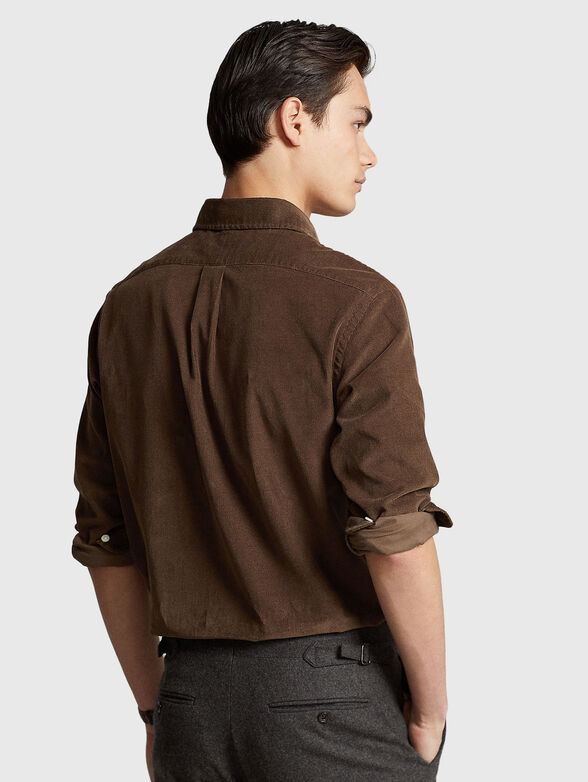 Brown logo cotton shirt - 3