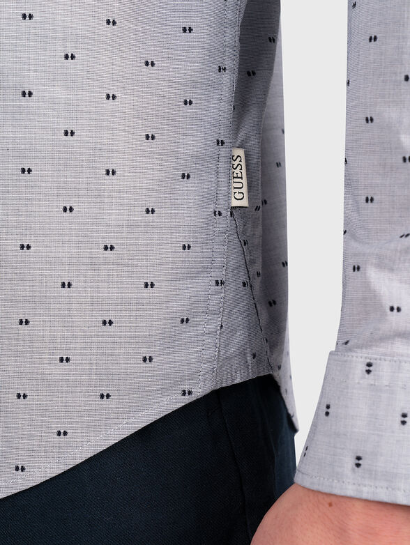 SUNSET cotton shirt with logo embroidery - 4