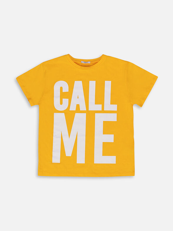 T-shirt in fuxia color with print - 1