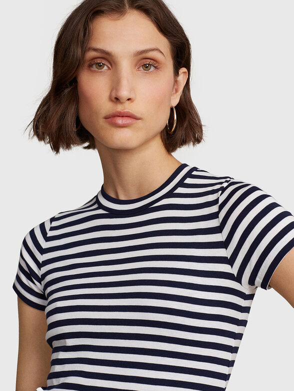 Cotton T-shirt with striped pattern - 4