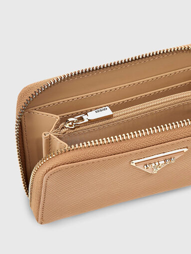 LAUREL beige  wallet with triangular logo accent - 5