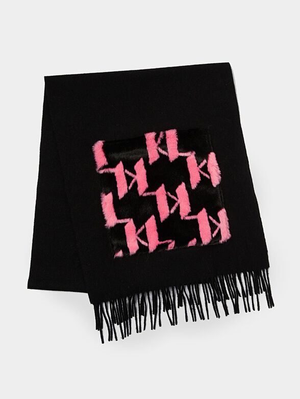 K/Monogram faux fur scarf - 3