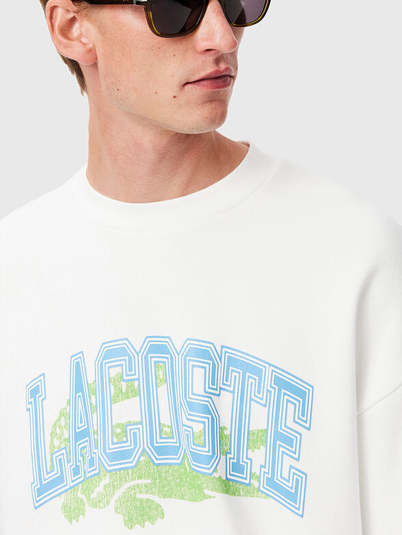 Green sweatshirt with contrasting logo print - 4