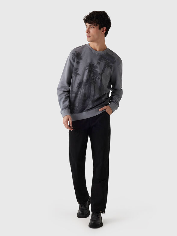 Sweatshirt with oval neckline and print - 2