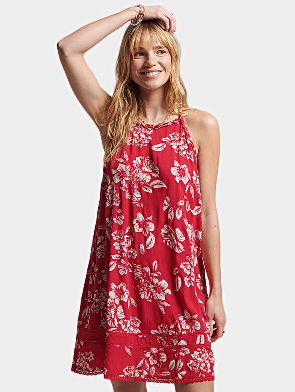 Short black dress with colorful motifs - 1