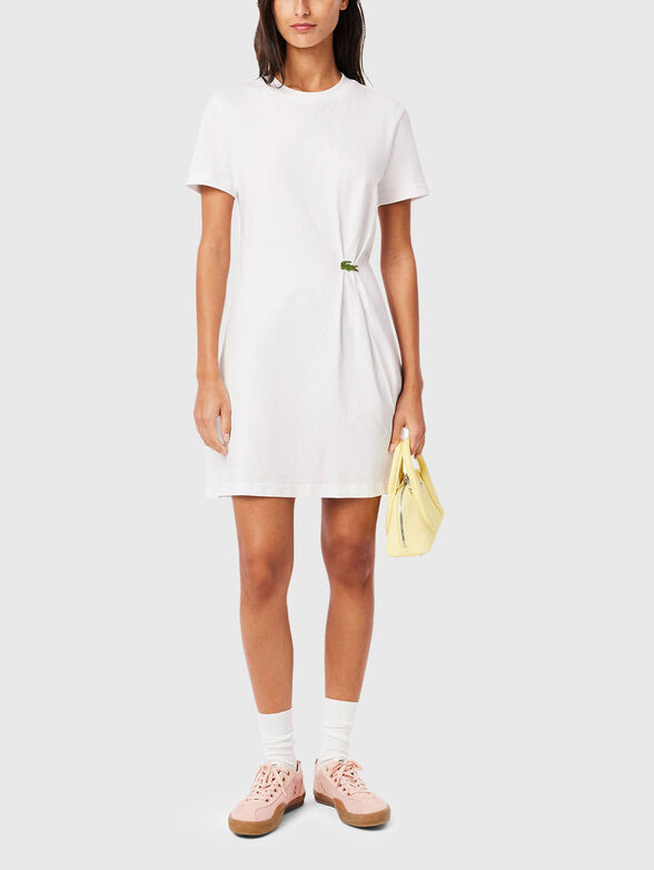 Short sleeved mini dress with logo - 1