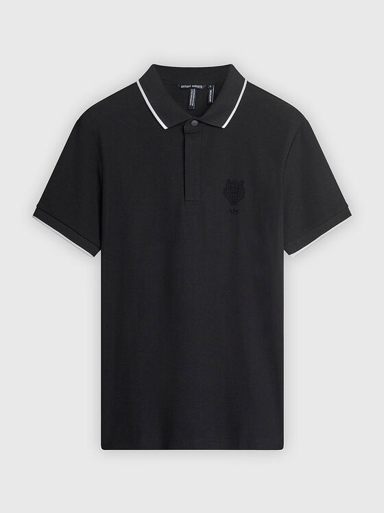 Поло-шърт с къс ръкав и акцентна яка - 1
