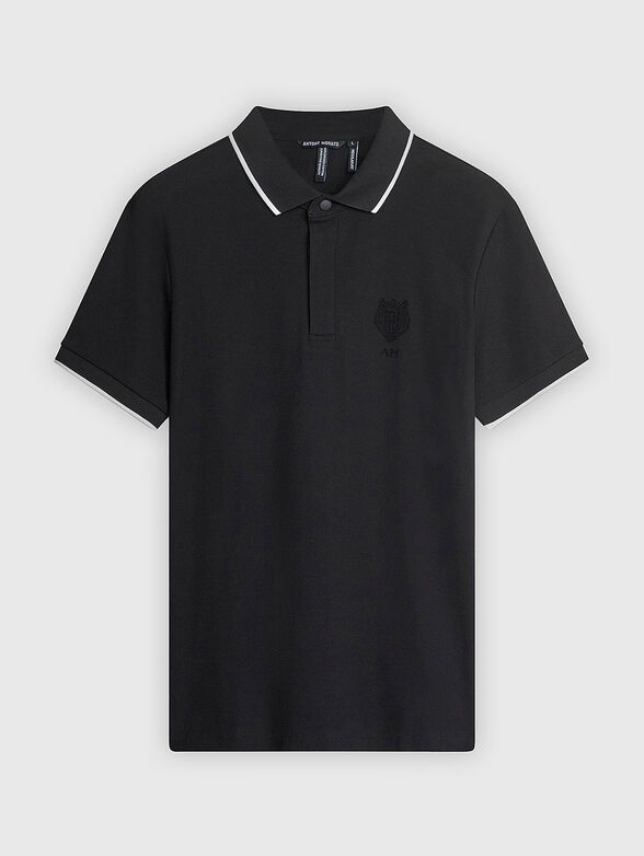 Short sleeved polo shirt with accent collar - 1
