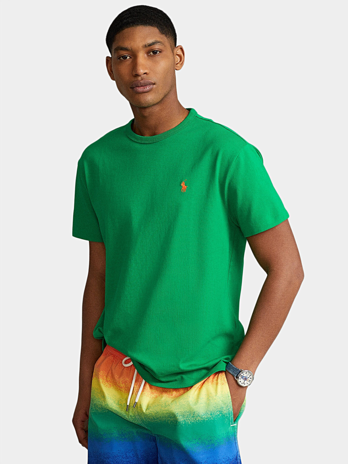 Green cotton T shirt brand POLO RALPH LAUREN Globalbrandsstore en