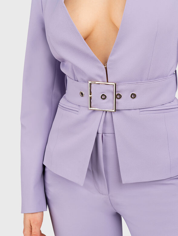 Belted blazer in purple - 3