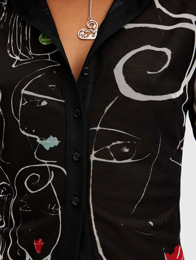 Shirt with sheer effect and print - 4