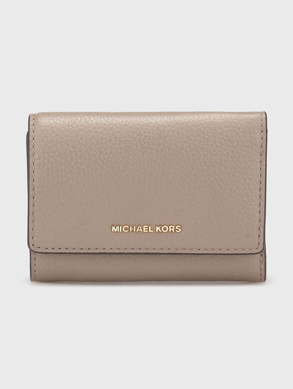 Leather wallet with logo detail - 1