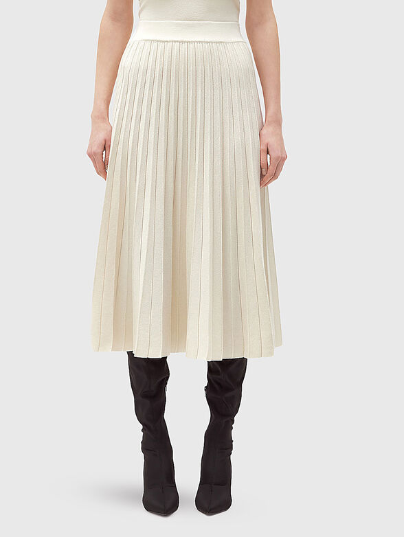 Midi skirt with elastic waist - 1