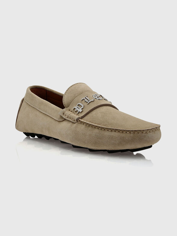 Suede moccasins with logo accent - 2