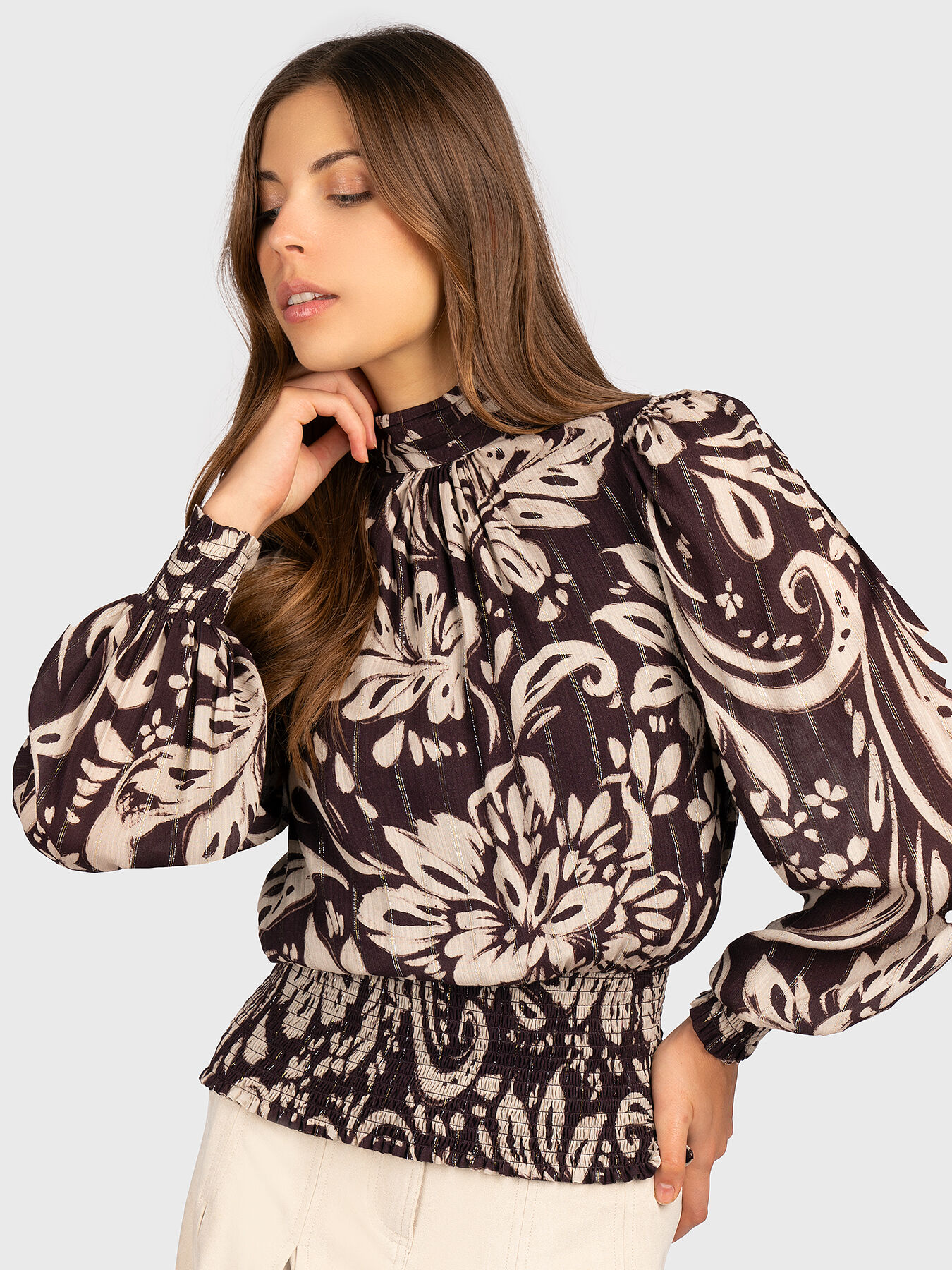 Guess floral best sale blouse