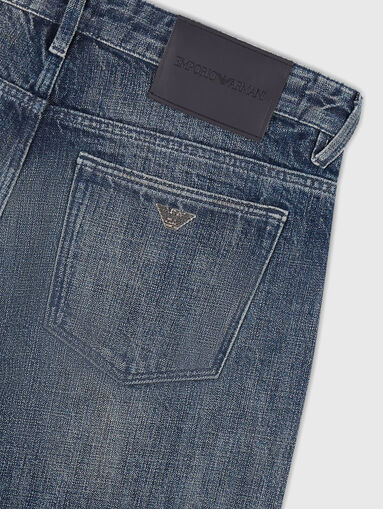 Blue jeans with washed effect and logo - 3