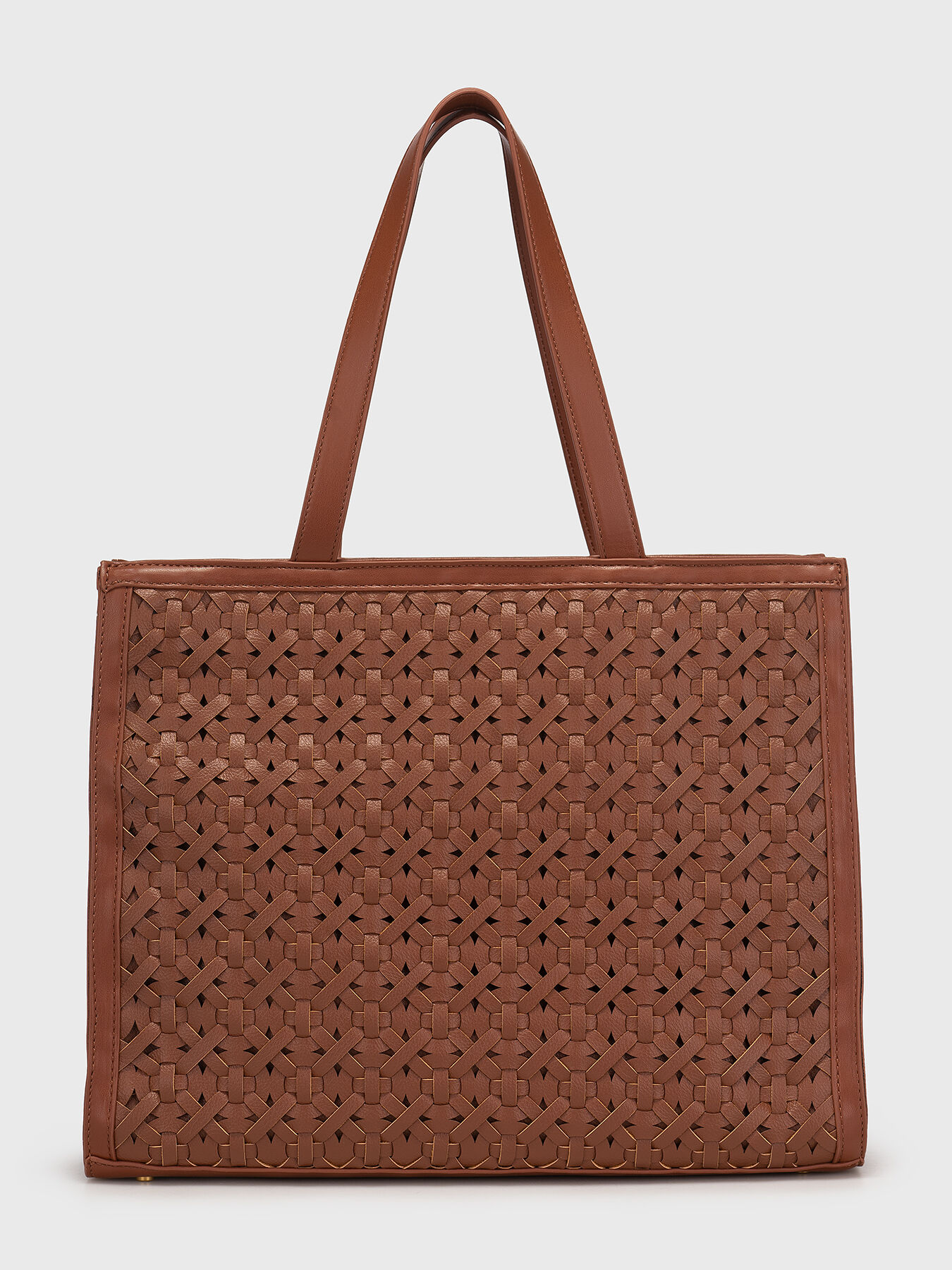 Tote bag with woven texture and logo detail brand LIU JO