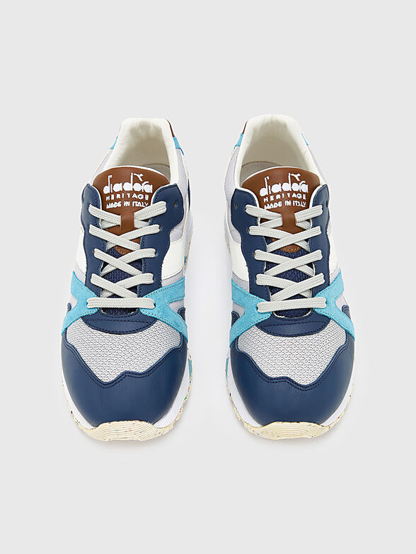 Beige sports shoes with logo embroidery - 6