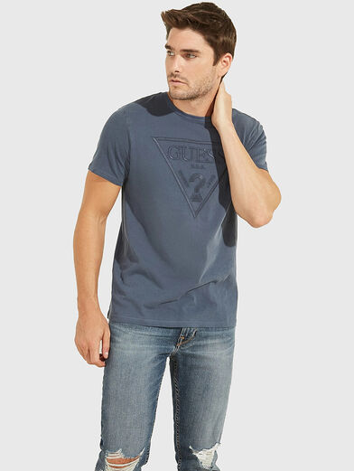 T-shirt with embroidered triangular logo - 1