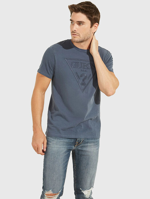 T-shirt with embroidered triangular logo