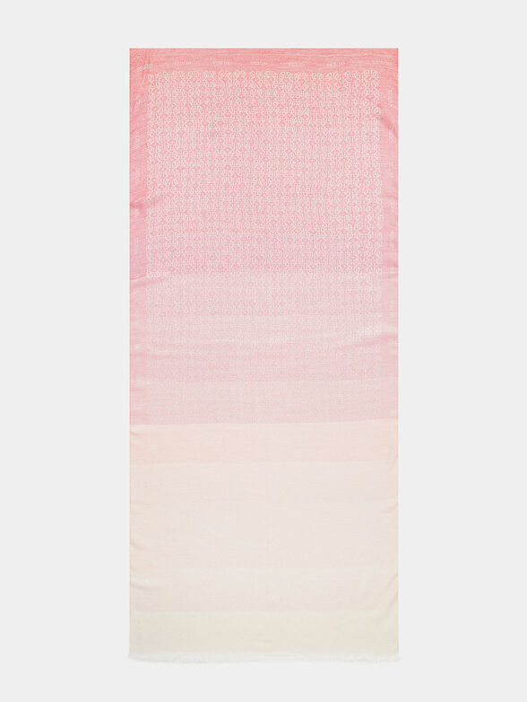Pink ombre effect scarf with logo print - 1