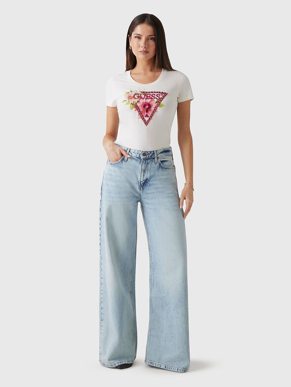 Slim T-shirt with floral logo motif - 2