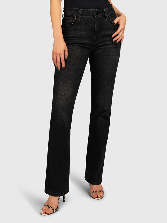 Straight jeans with logo accent - 1