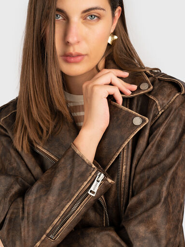 CHARLENE faux leather biker jacket - 5