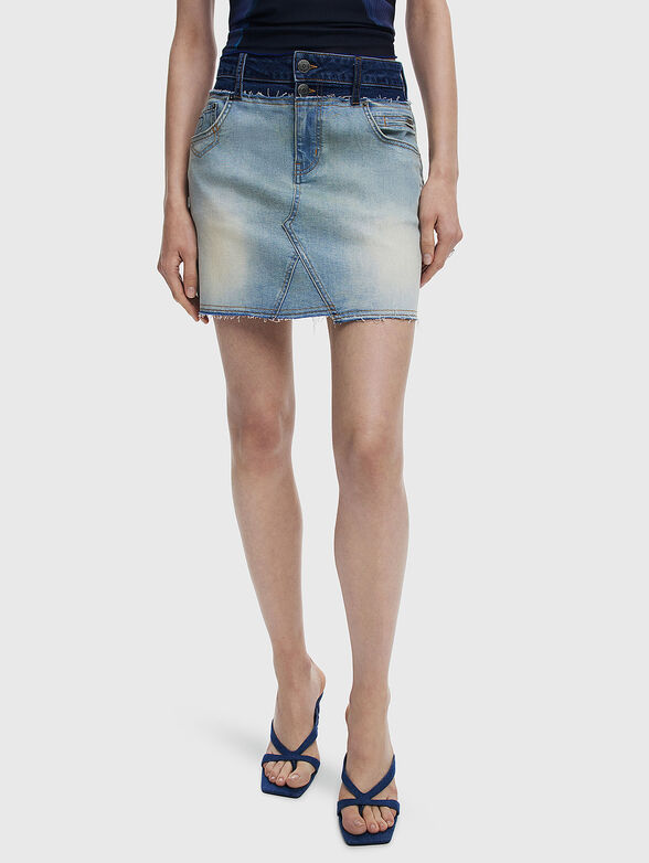 CINTU mini denim skirt with worn effect - 1