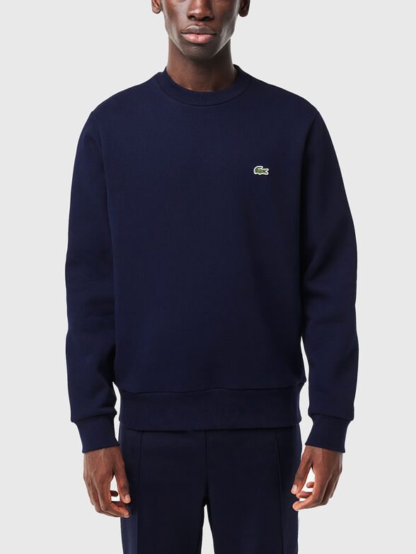 Cotton sweatshirt with logo in green - 1